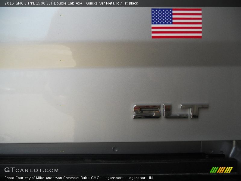 Quicksilver Metallic / Jet Black 2015 GMC Sierra 1500 SLT Double Cab 4x4