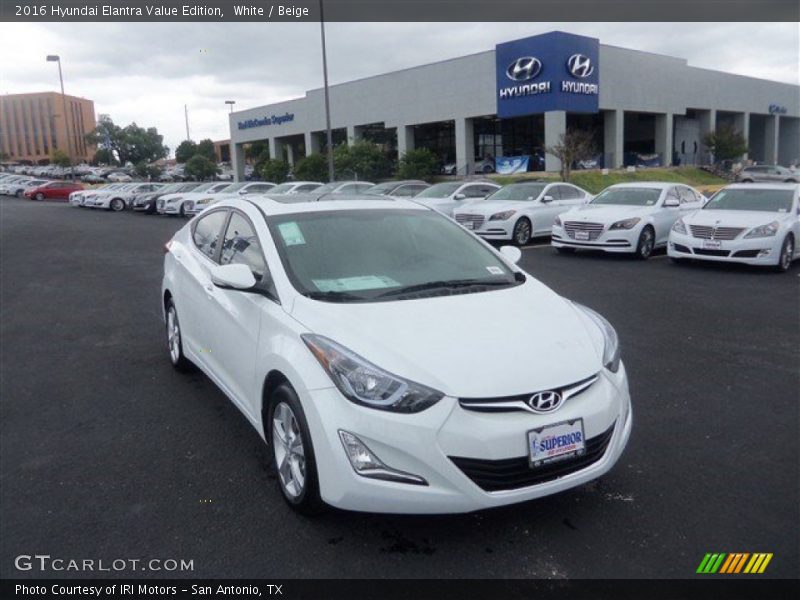 White / Beige 2016 Hyundai Elantra Value Edition