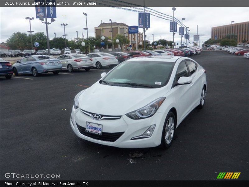 White / Beige 2016 Hyundai Elantra Value Edition