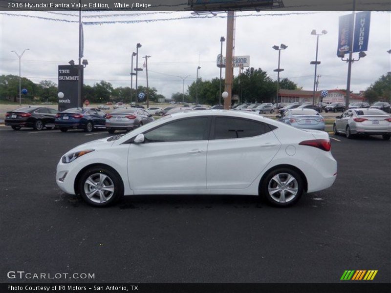 White / Beige 2016 Hyundai Elantra Value Edition