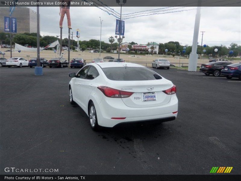 White / Beige 2016 Hyundai Elantra Value Edition