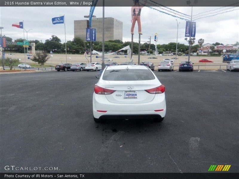 White / Beige 2016 Hyundai Elantra Value Edition