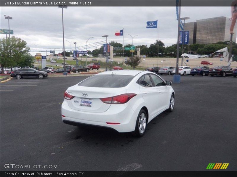 White / Beige 2016 Hyundai Elantra Value Edition