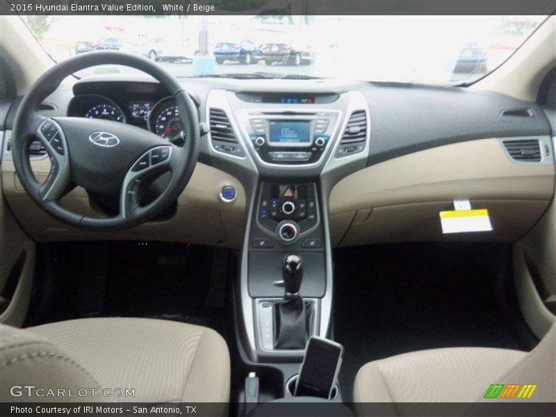 White / Beige 2016 Hyundai Elantra Value Edition