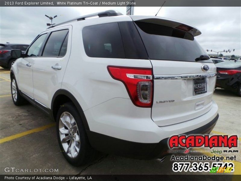 White Platinum Tri-Coat / Medium Light Stone 2013 Ford Explorer Limited