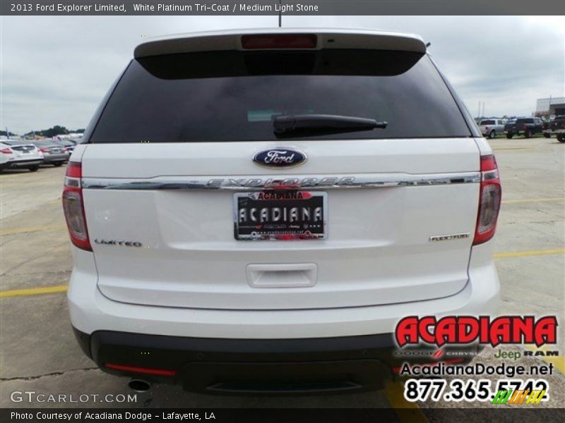 White Platinum Tri-Coat / Medium Light Stone 2013 Ford Explorer Limited