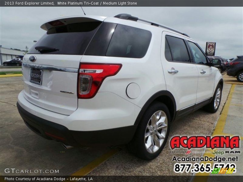 White Platinum Tri-Coat / Medium Light Stone 2013 Ford Explorer Limited
