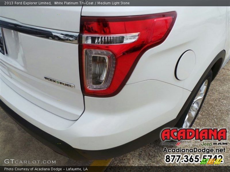 White Platinum Tri-Coat / Medium Light Stone 2013 Ford Explorer Limited