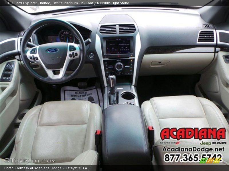 White Platinum Tri-Coat / Medium Light Stone 2013 Ford Explorer Limited