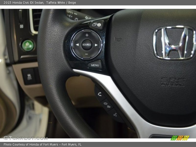 Taffeta White / Beige 2015 Honda Civic EX Sedan