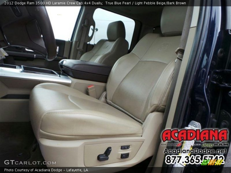 True Blue Pearl / Light Pebble Beige/Bark Brown 2012 Dodge Ram 3500 HD Laramie Crew Cab 4x4 Dually