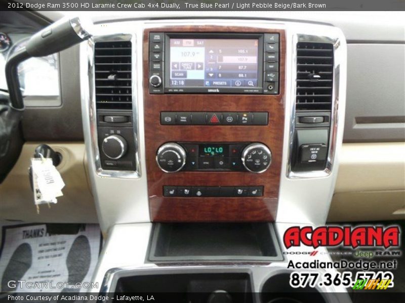 True Blue Pearl / Light Pebble Beige/Bark Brown 2012 Dodge Ram 3500 HD Laramie Crew Cab 4x4 Dually