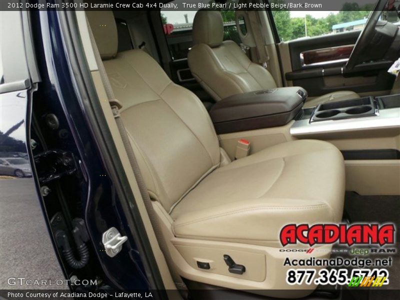 True Blue Pearl / Light Pebble Beige/Bark Brown 2012 Dodge Ram 3500 HD Laramie Crew Cab 4x4 Dually