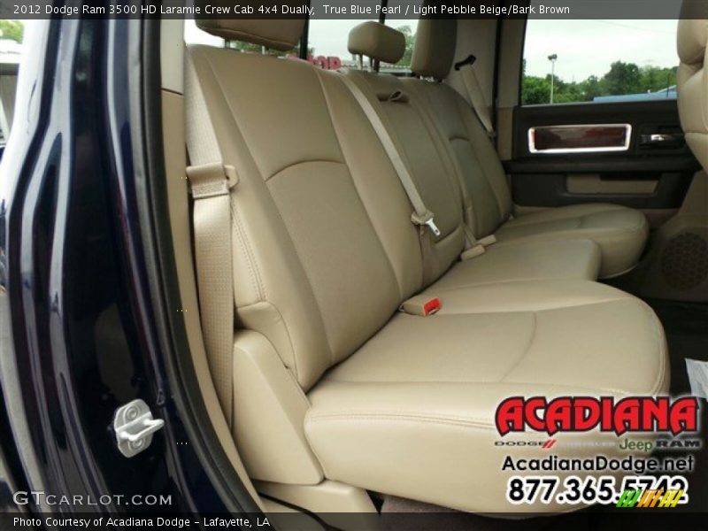 True Blue Pearl / Light Pebble Beige/Bark Brown 2012 Dodge Ram 3500 HD Laramie Crew Cab 4x4 Dually