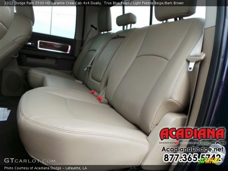 True Blue Pearl / Light Pebble Beige/Bark Brown 2012 Dodge Ram 3500 HD Laramie Crew Cab 4x4 Dually