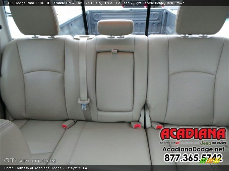 True Blue Pearl / Light Pebble Beige/Bark Brown 2012 Dodge Ram 3500 HD Laramie Crew Cab 4x4 Dually