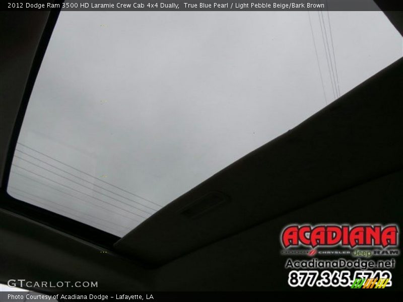 True Blue Pearl / Light Pebble Beige/Bark Brown 2012 Dodge Ram 3500 HD Laramie Crew Cab 4x4 Dually