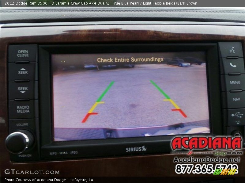 True Blue Pearl / Light Pebble Beige/Bark Brown 2012 Dodge Ram 3500 HD Laramie Crew Cab 4x4 Dually