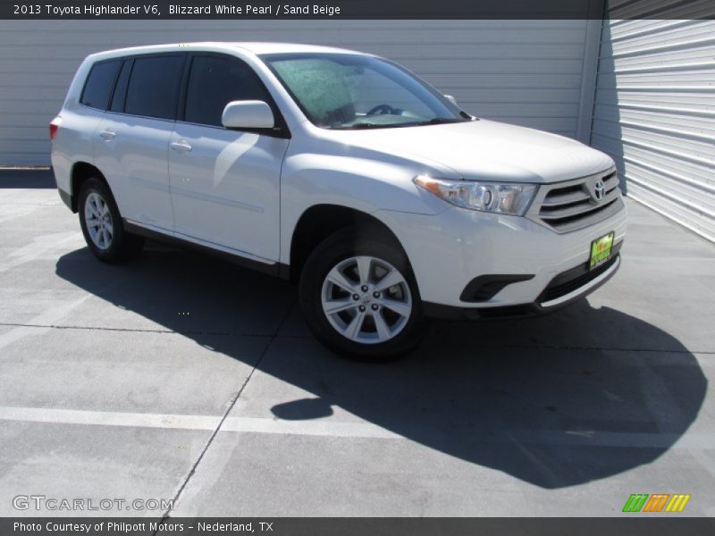 Blizzard White Pearl / Sand Beige 2013 Toyota Highlander V6