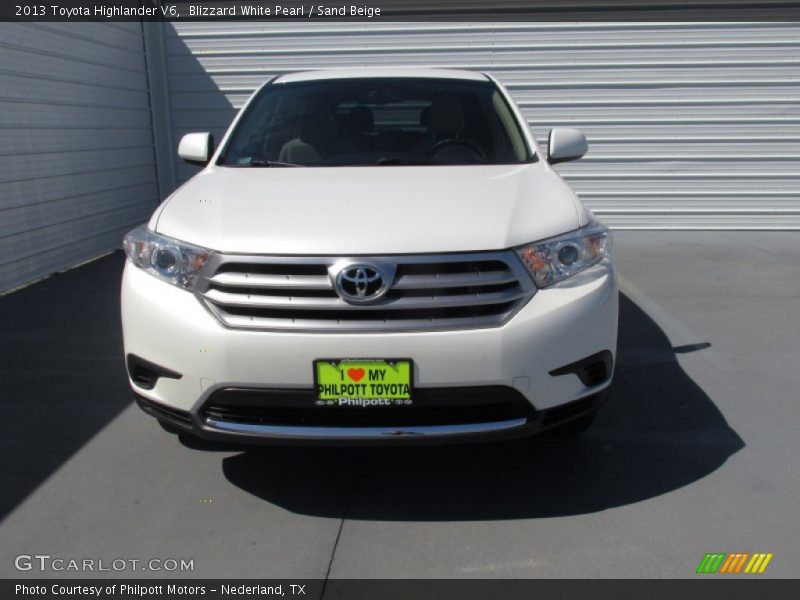 Blizzard White Pearl / Sand Beige 2013 Toyota Highlander V6