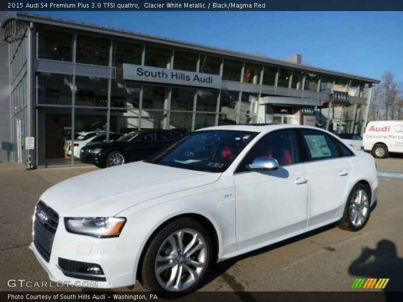 Glacier White Metallic / Black/Magma Red 2015 Audi S4 Premium Plus 3.0 TFSI quattro