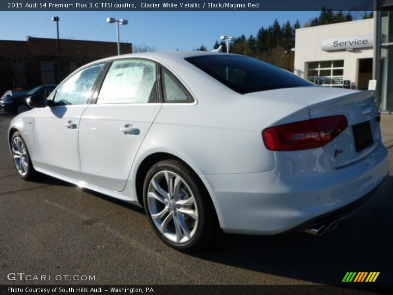 Glacier White Metallic / Black/Magma Red 2015 Audi S4 Premium Plus 3.0 TFSI quattro