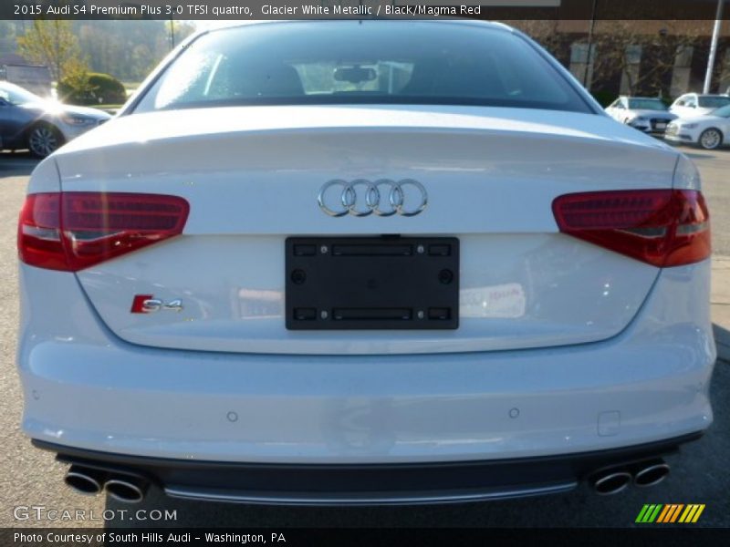 Glacier White Metallic / Black/Magma Red 2015 Audi S4 Premium Plus 3.0 TFSI quattro