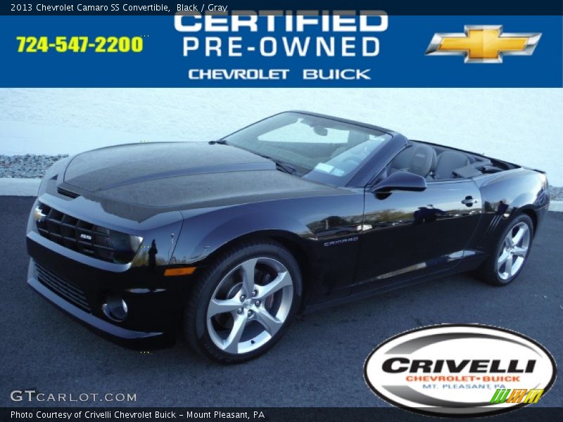 Black / Gray 2013 Chevrolet Camaro SS Convertible