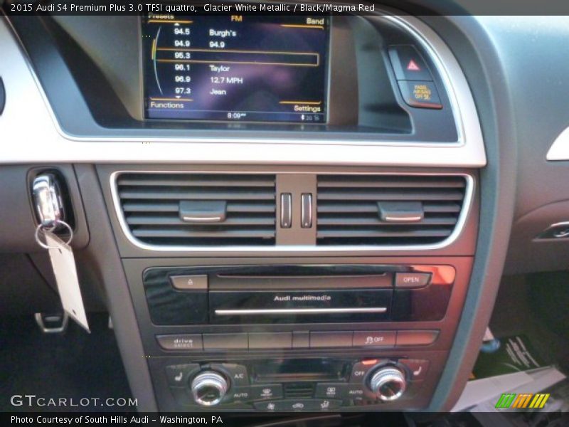 Glacier White Metallic / Black/Magma Red 2015 Audi S4 Premium Plus 3.0 TFSI quattro