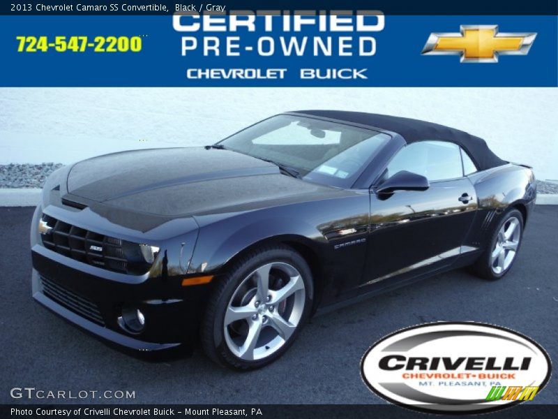 Black / Gray 2013 Chevrolet Camaro SS Convertible