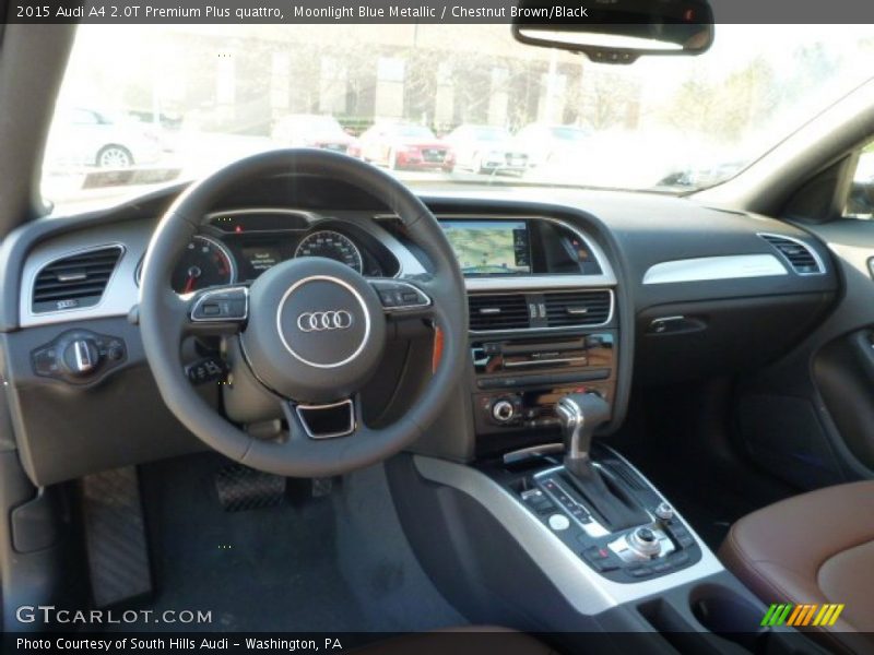 Moonlight Blue Metallic / Chestnut Brown/Black 2015 Audi A4 2.0T Premium Plus quattro