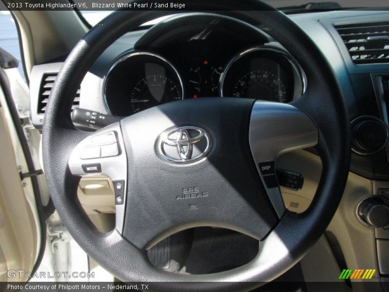 Blizzard White Pearl / Sand Beige 2013 Toyota Highlander V6