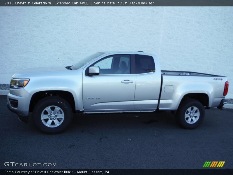 Silver Ice Metallic / Jet Black/Dark Ash 2015 Chevrolet Colorado WT Extended Cab 4WD