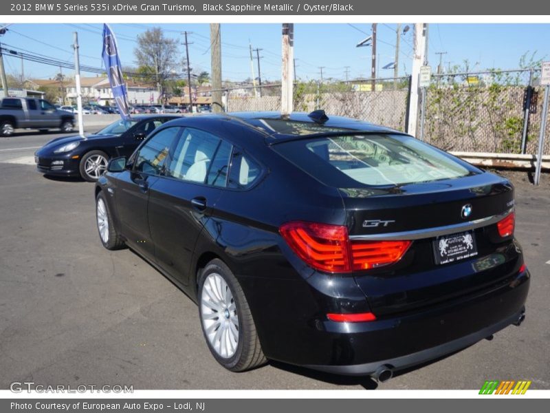 Black Sapphire Metallic / Oyster/Black 2012 BMW 5 Series 535i xDrive Gran Turismo