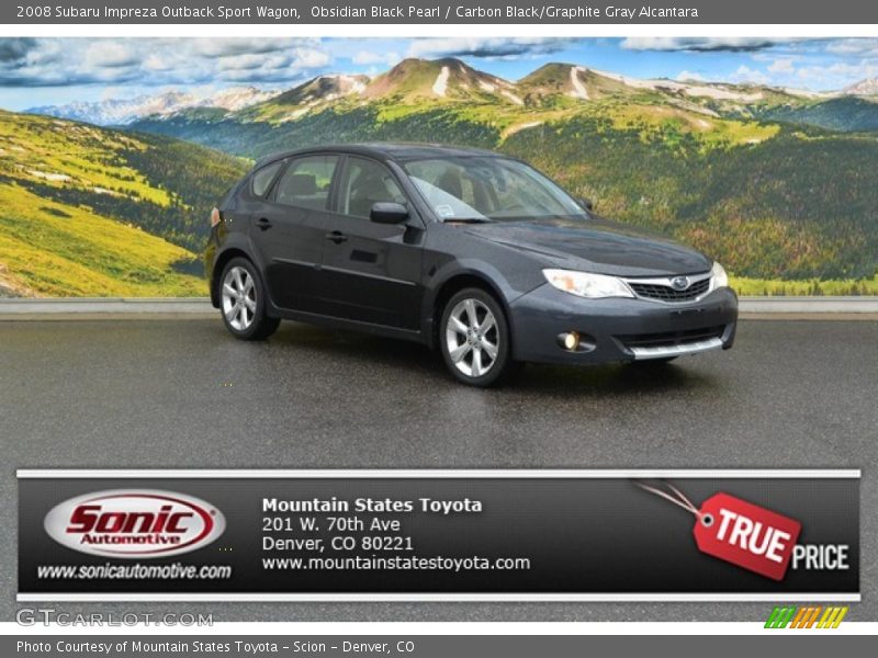 Obsidian Black Pearl / Carbon Black/Graphite Gray Alcantara 2008 Subaru Impreza Outback Sport Wagon