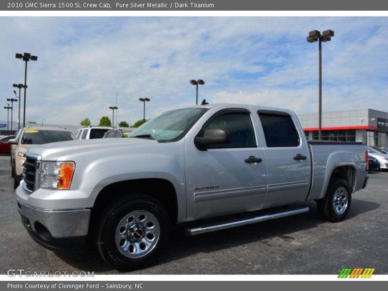 Pure Silver Metallic / Dark Titanium 2010 GMC Sierra 1500 SL Crew Cab