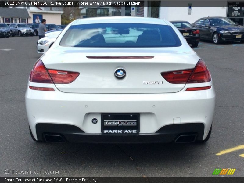 Alpine White / Black Nappa Leather 2012 BMW 6 Series 650i xDrive Coupe