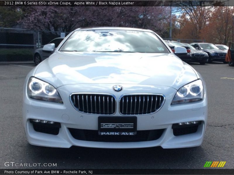 Alpine White / Black Nappa Leather 2012 BMW 6 Series 650i xDrive Coupe