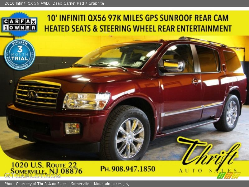 Deep Garnet Red / Graphite 2010 Infiniti QX 56 4WD