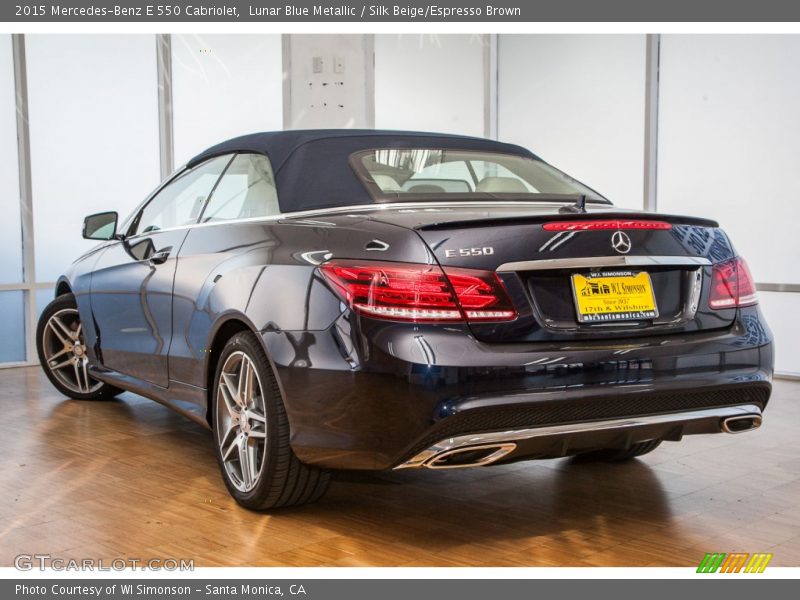 Lunar Blue Metallic / Silk Beige/Espresso Brown 2015 Mercedes-Benz E 550 Cabriolet