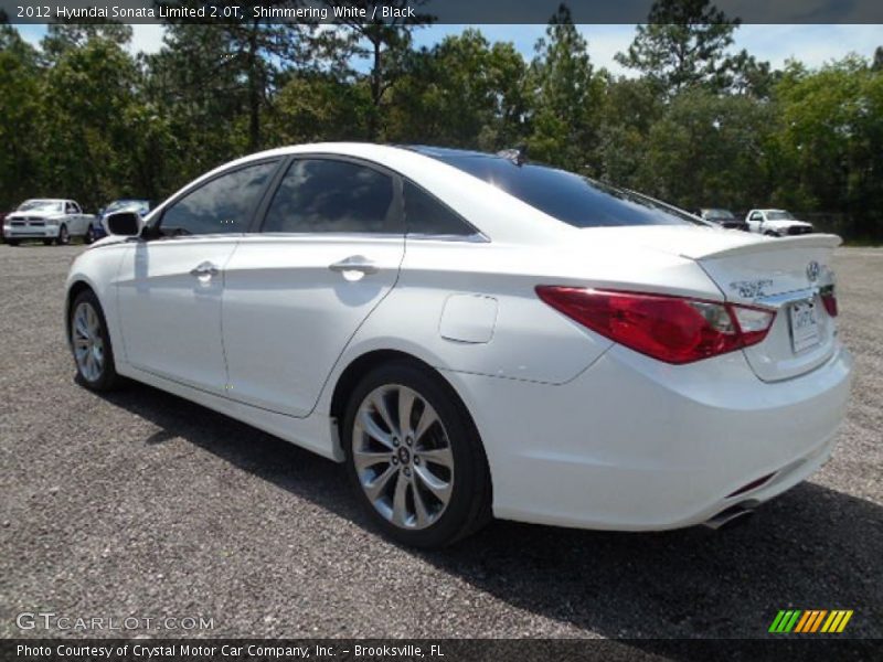 Shimmering White / Black 2012 Hyundai Sonata Limited 2.0T