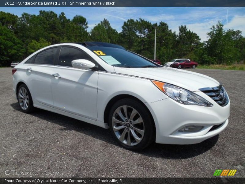 Shimmering White / Black 2012 Hyundai Sonata Limited 2.0T