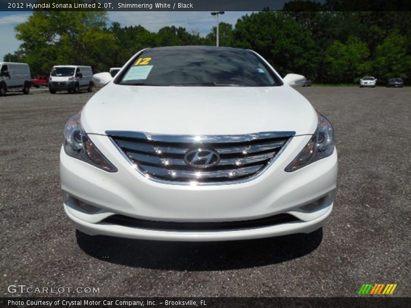 Shimmering White / Black 2012 Hyundai Sonata Limited 2.0T
