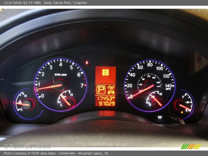 Deep Garnet Red / Graphite 2010 Infiniti QX 56 4WD