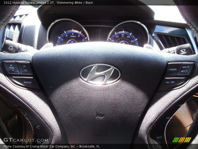 Shimmering White / Black 2012 Hyundai Sonata Limited 2.0T