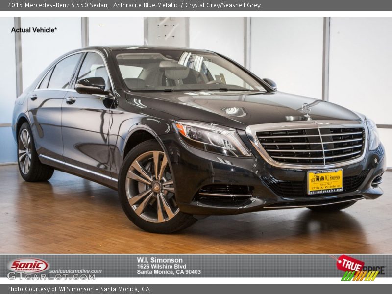 Anthracite Blue Metallic / Crystal Grey/Seashell Grey 2015 Mercedes-Benz S 550 Sedan