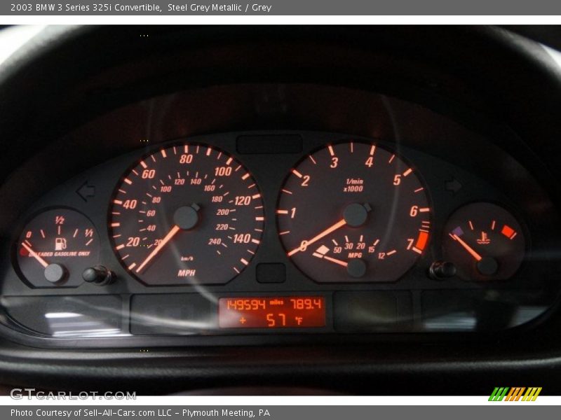 Steel Grey Metallic / Grey 2003 BMW 3 Series 325i Convertible