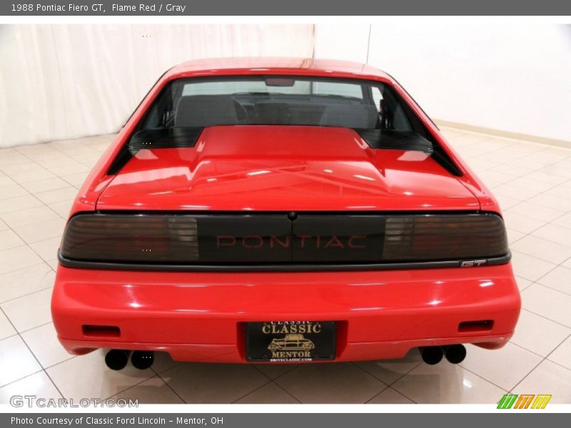 Flame Red / Gray 1988 Pontiac Fiero GT