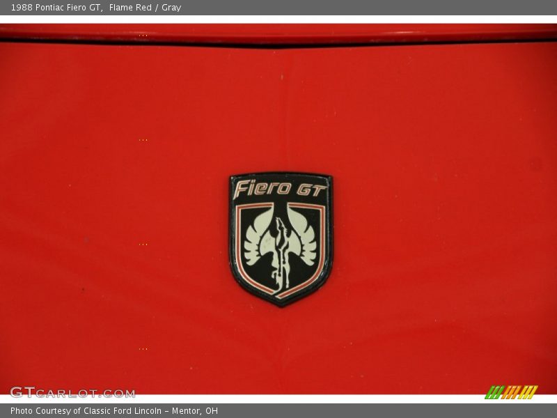 Flame Red / Gray 1988 Pontiac Fiero GT