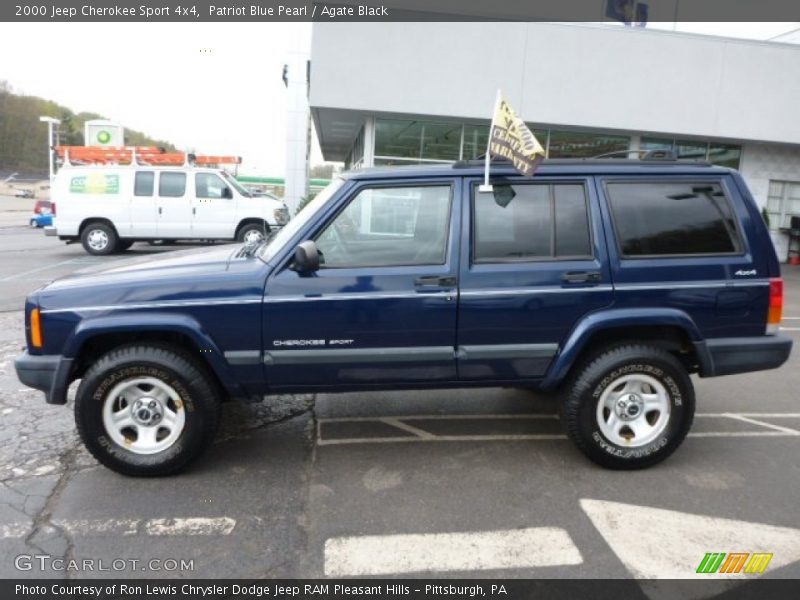 Patriot Blue Pearl / Agate Black 2000 Jeep Cherokee Sport 4x4